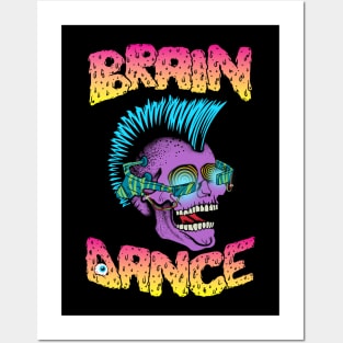 Cyberpunk Skull Brain Dance Posters and Art